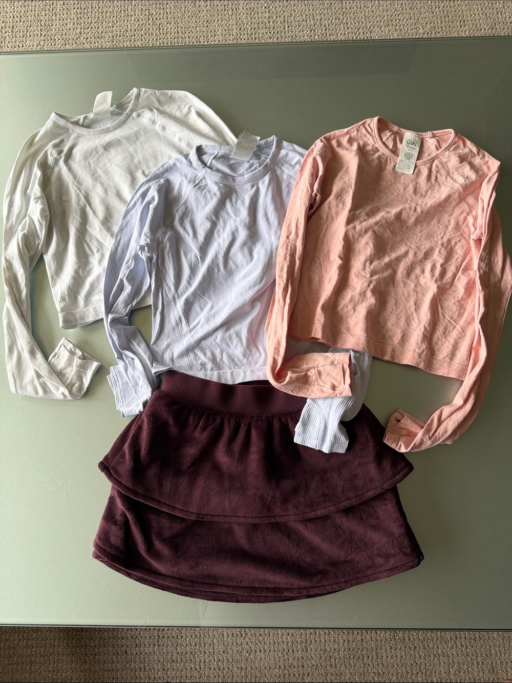 Athleta girl medium lot: Girls Long-Sleeve Tops & Skirt Set
